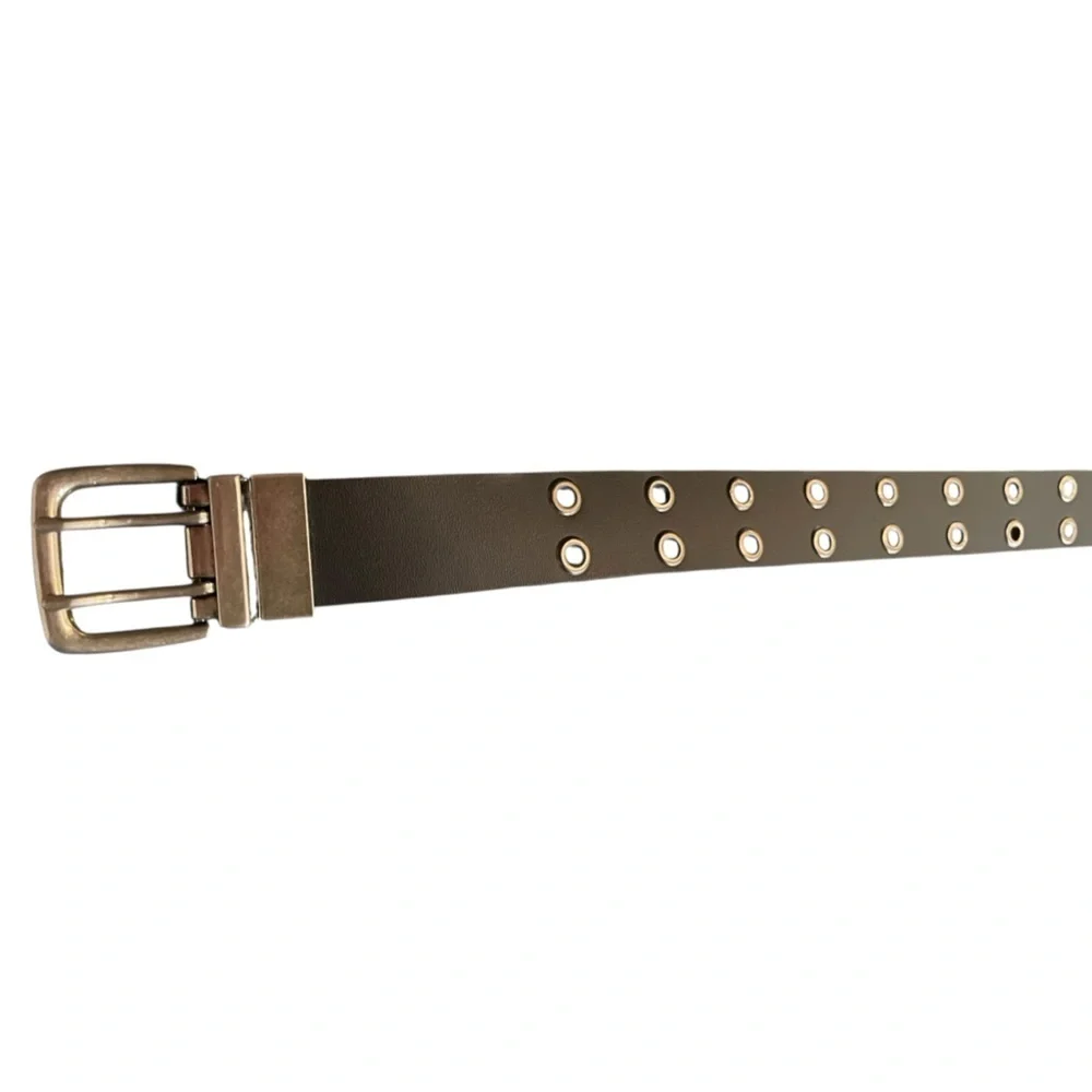 NWOT Men's Black & Brown Reversible Leather Belt with Silver Buckle. Size 3XL